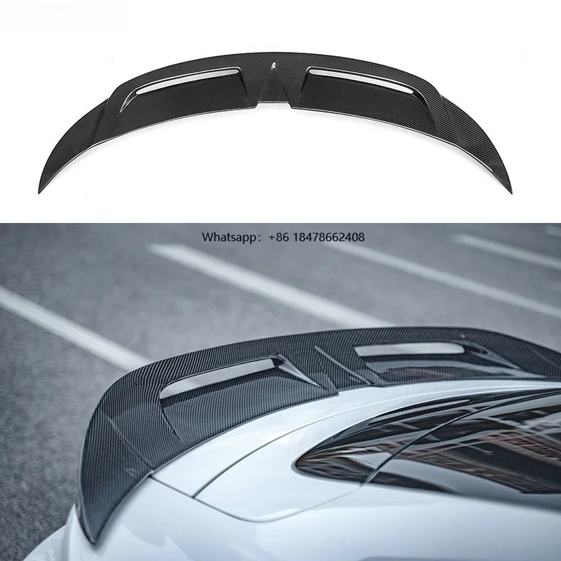 For Taycan Spoiler Tail Fin Wing Carbon Fiber Car Body Kits Modification Accessories CMST Style Genuine Product