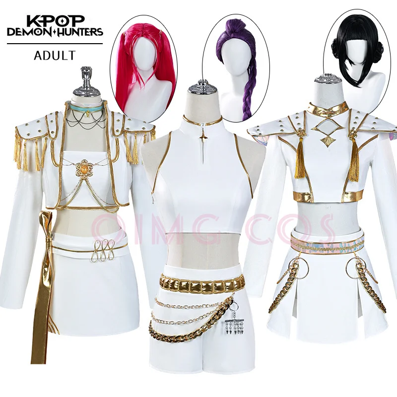 

K-POP Охотники на демонов Руми Косплей Костюм Мира Зои для взрослых Аниме Костюмы для Хэллоуина Маскарад Женская игра