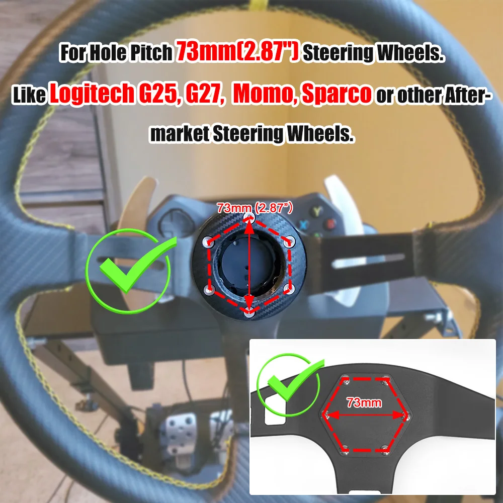 For Logitech G27 G25 Steering Wheel Racing Car Game Modification Steering Wheel Adapter Plate 70mm 73mm