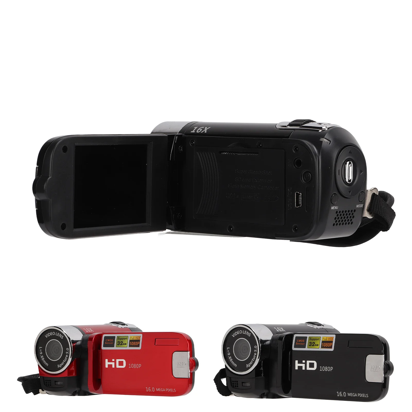 كاميرا فيديو كاميرا فيديو مسجل كاميرا عالي الدقة 270 °   دوران 2.7 بوصة شاشة ملونة 16X تكبير كاميرات الفيديو الرقمية