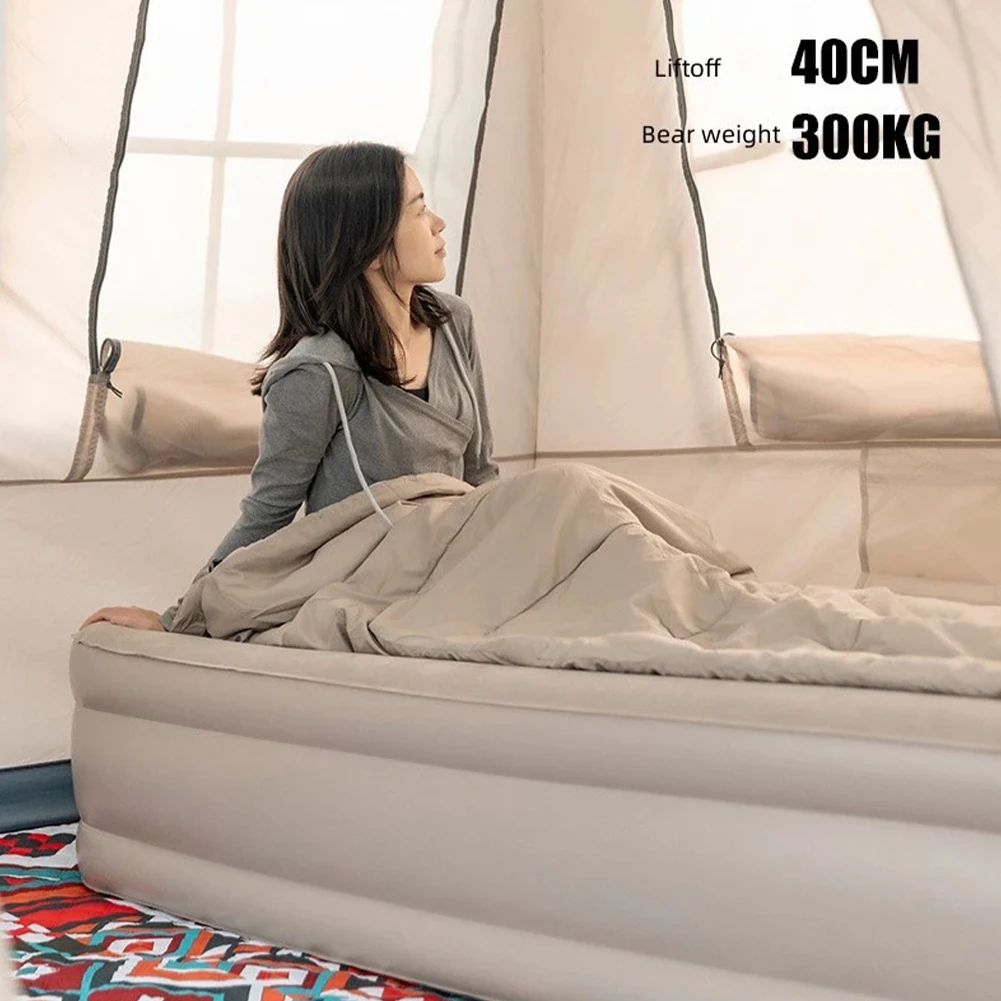 

150x200cm Air Mattress Double High Inflatable Blow Up Bed With High Speed Pump Air Mattress Twin Air Bed For Home Camping Travel