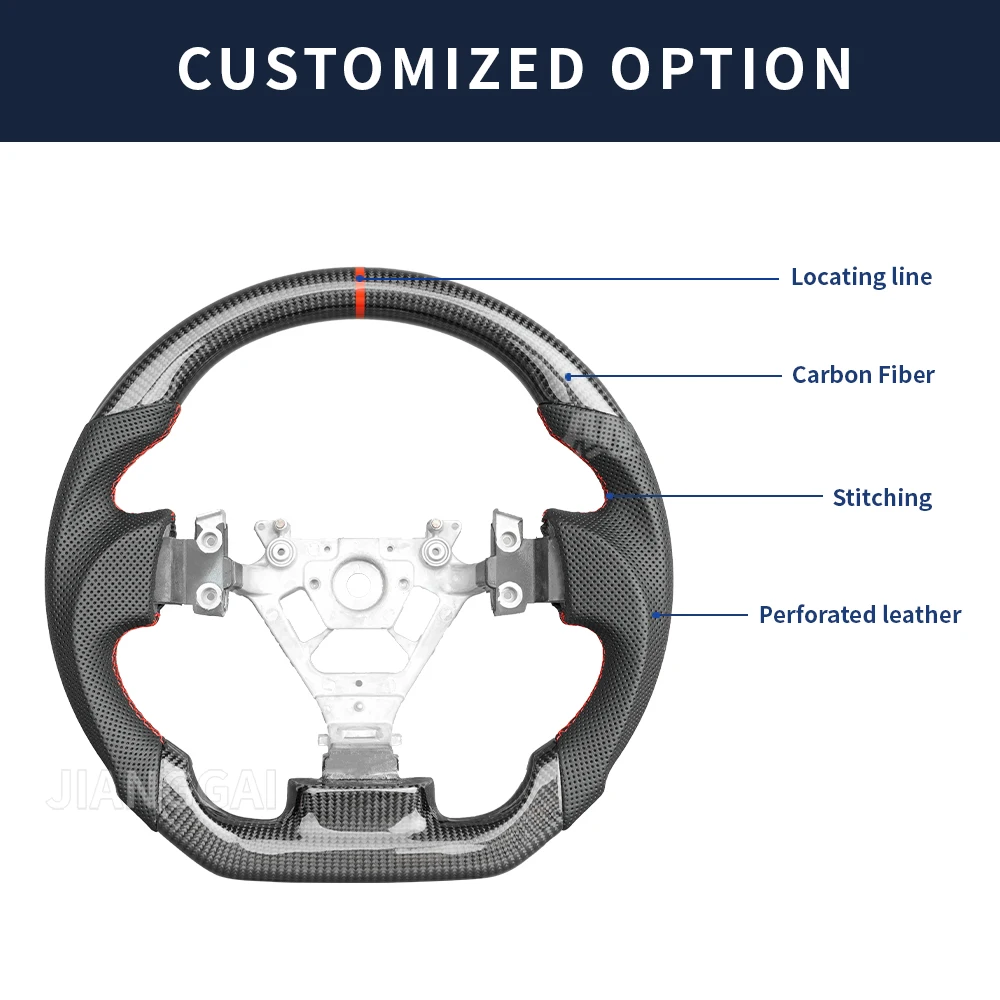 สําหรับ Nissan 350z คาร์บอนไฟเบอร์พวงมาลัยหนัง Fit สําหรับ 350z 2003-2008 ด้านล่างแบน Racing ล้อ