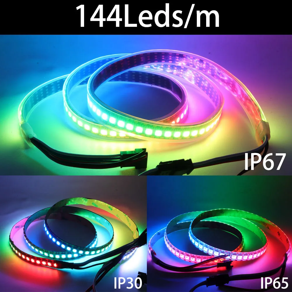 1m/5m WS2813 (aktualizacja WS2812B) listwy RGB Led 30/60/144 pikseli/Leds/m podwójny sygnał Led indywidualny adresowalny WS2812 IC DC5V