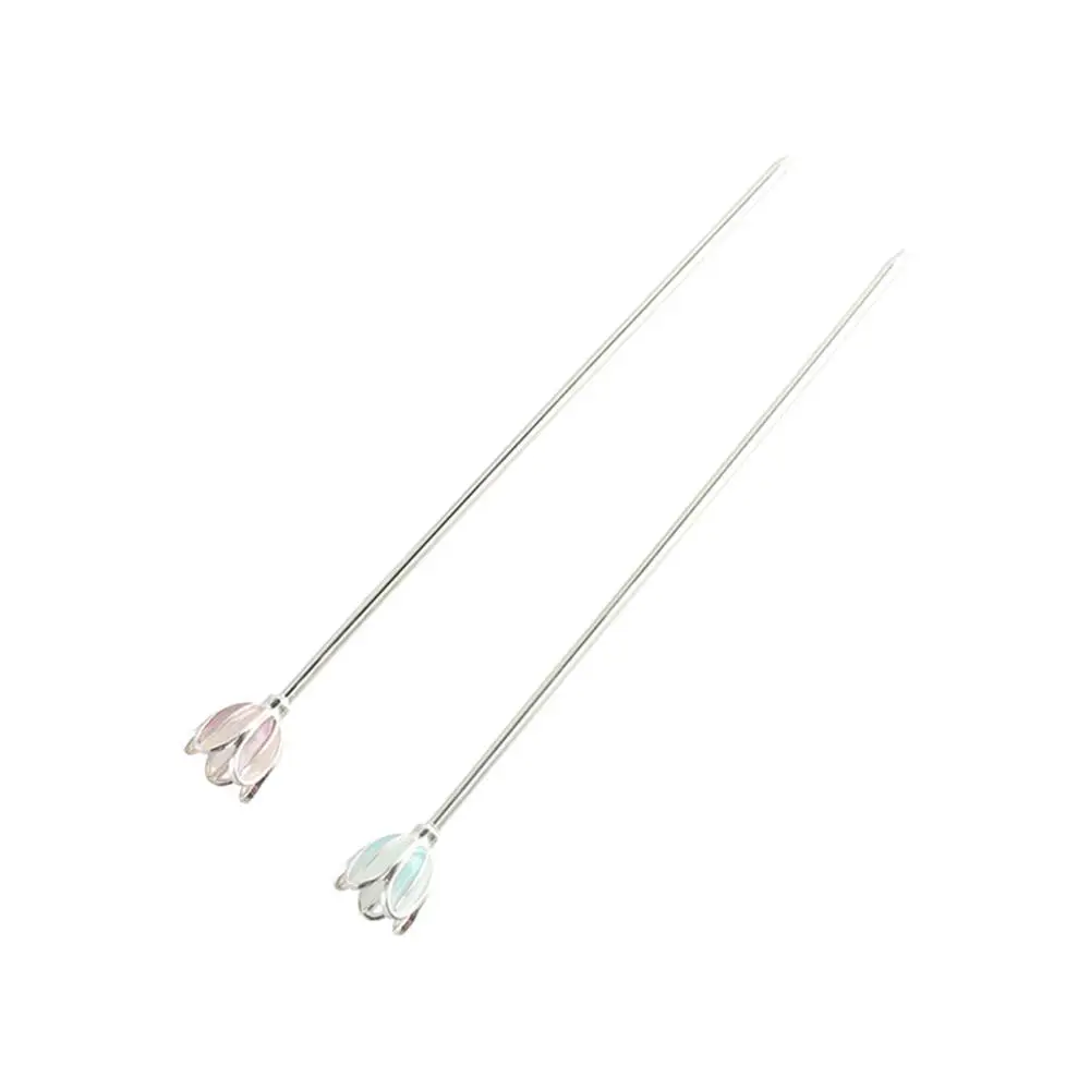 Floral Elements Alloy Simplicity Lovely Chinese Style Hair Fork Modern Minimalist Hair Stick Hanfu Hair Accessory Tulip Hairpin