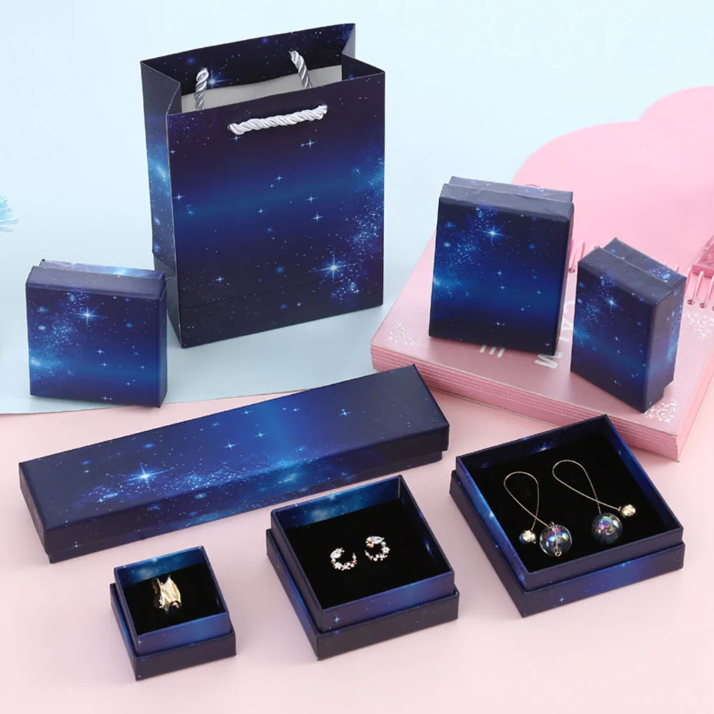 12-Pack White Paper Jewelry Gift Boxes