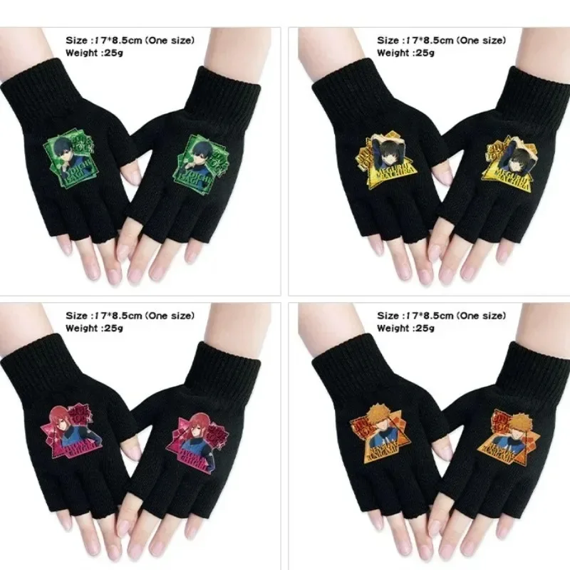 

Blues New Locked Teenagers Short Fingerless Gloves Mitten Arm Warmer Men's Warm Cuff Gloves for Anime Cartoon Gloves
