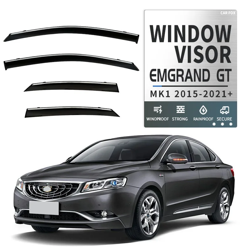 Автомобильный оконный козырек от дождя для GEELY Emgrand GT, аксессуары для оконного козырька от дождя или блеска, дефлектор бокового окна, козырек, полоса вентилятора