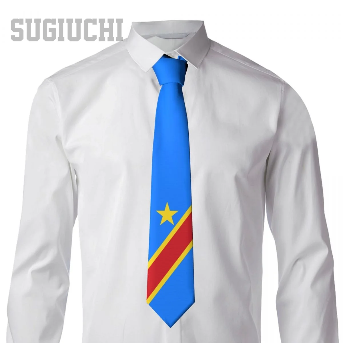 Democratic Republic Of Congo Flag Emblem Men Women Neck Ties Casual Plaid Tie Suits Slim Wedding Party Business Necktie Gravatas