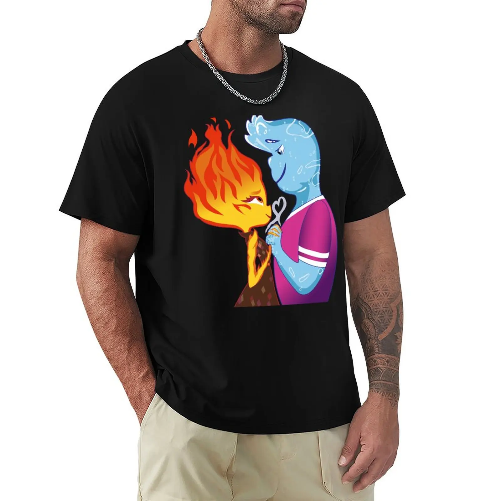Camiseta Wade & Ember Elemental, cómoda y básica, con cuello redondo