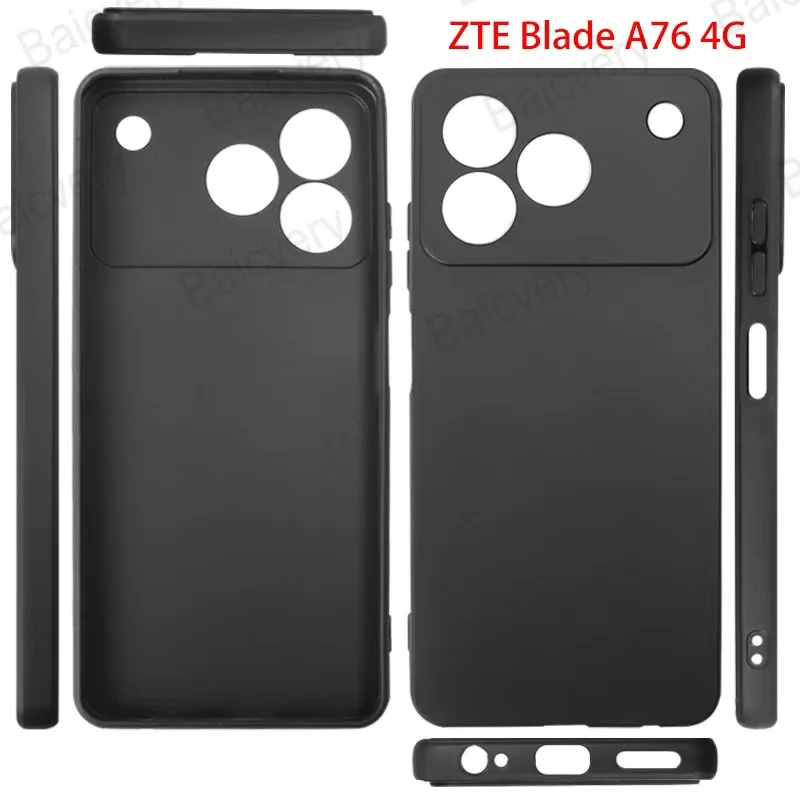 لهاتف ZTE Blade A36 / A56 / A56 Pro / A76 4G غطاء خلفي ناعم من مادة البولي يوريثان الحراري غير اللامعة واقي للهاتف #4