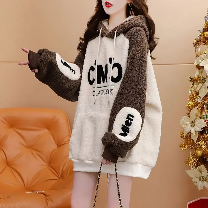 Hoodies Loose Baggy Woman Tops Korean Long Sleeve Hooded Sweatshirt for Women Novelty Clothing 2025 Trend Harajuku Fashion M Xxl