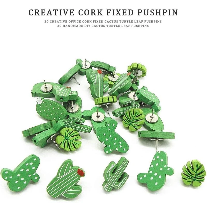 090F 30PC CACTUS CACTUS PODUM PULHO AÇO Decoração pinos para fotos penduradas mapa parede