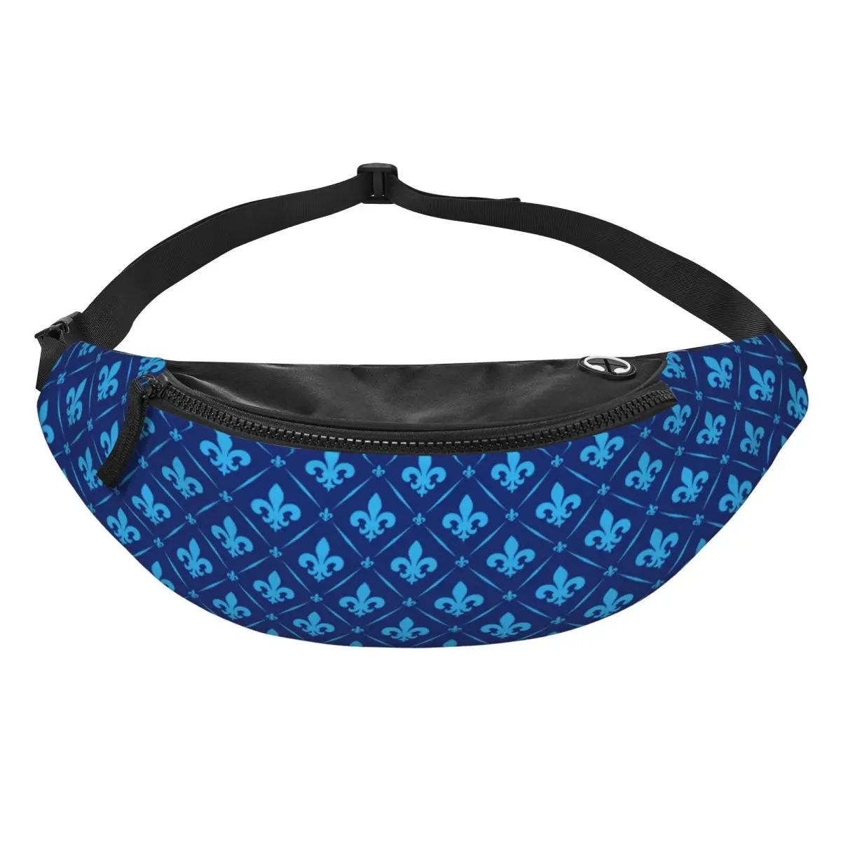 Custom Cool Lily Flower Fleur De Lis Fanny Pack Women Men Crossbody Waist Bag for Traveling Phone Money Pouch