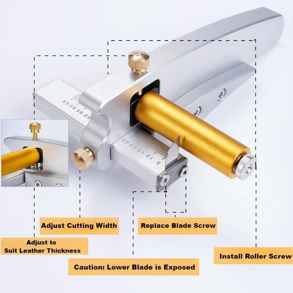 

Эргономичный изогнутый резак ABLK с алюминиевой ручкой и кожаным ремешком – регулируемый шаблон для вырезания полосок для ремней, для инструментов для работы с кожей