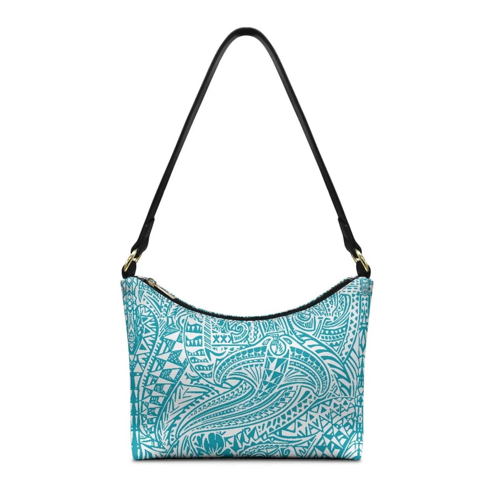 

New Women's Fashion Handbags Retro Polynesian Tribal Tonga Prints PU Leather Shoulder Underarm Bag Casual Women Hobos Handbags