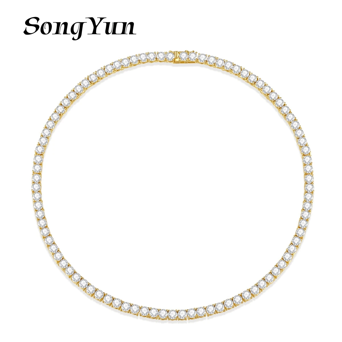 

Ювелирные изделия SongYun: Теннисная цепочка MHT, позолоченная 18-каратным золотом, не тускнеет, модное хип-хоп украшение с цирконами