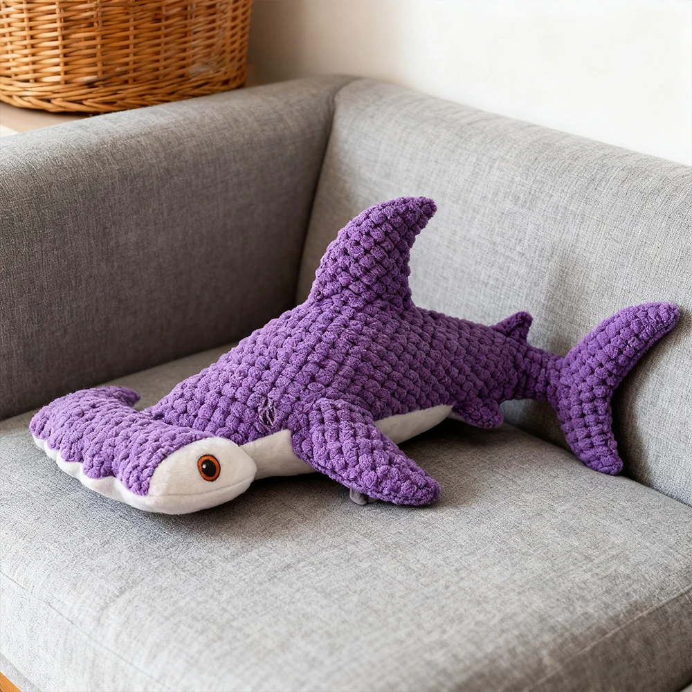 Pet Bite-Resistant Plush Interactive Toy with Sound, Shark-Shaped, Suitable for Large, Medium, and Small Pets Such as Cats and Dogs, Double-Layer Fabric, Built-In Airbag view 2