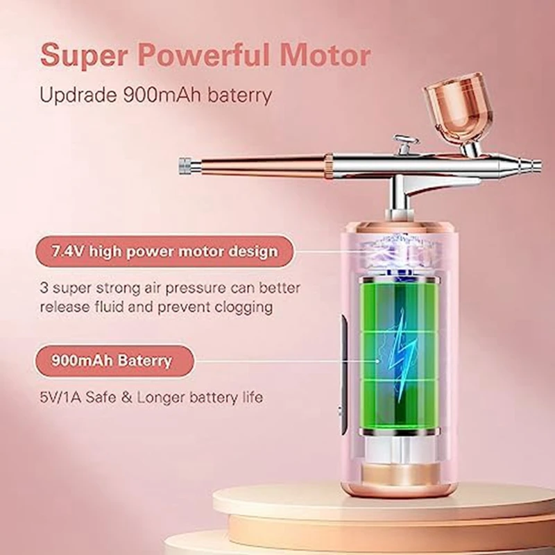 Kit Aerógrafo sem fio com Compressor, Airbrush portátil de alta pressão para Manicure, Set Display LED, 36 PI