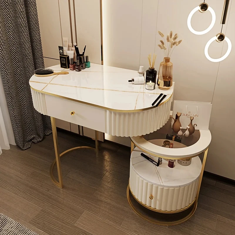 Modern Luxury Vanity Table Bedroom Nordic Style Girls Makeup Vanity Table Organizers Storage Penteadeira Home Furniture