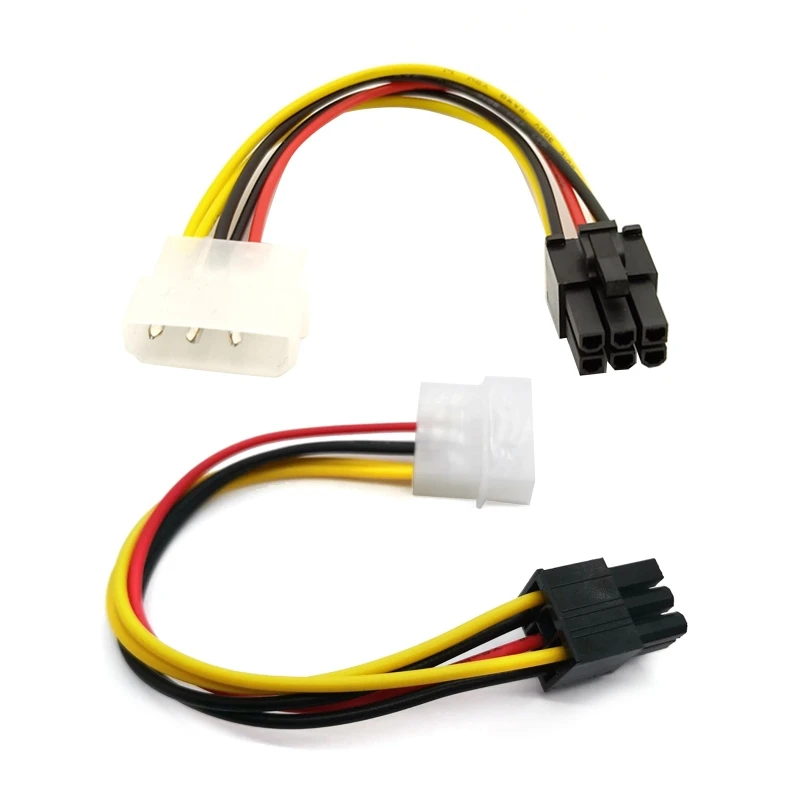 New High Quality 4 Pin Molex to 6 Pin PCI-Express PCIE Video Card Power Cable