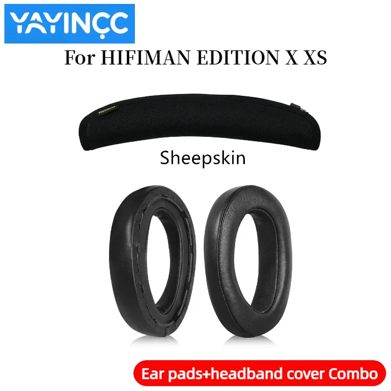 YAYINCC 交換用シープスキンイヤーパッド + ジッパーヘッドバンドカバーコンボ HIFIMAN EDITION X XS ANANDA HE1000SE ARYA ヘッドフォン用