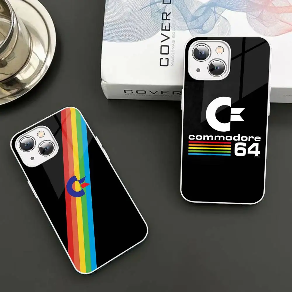 

C-Commodore 64 Tempered Glass For Iphone 14 13 12 11 Pro Mini XS MAX 14Plus X XS XR Cover