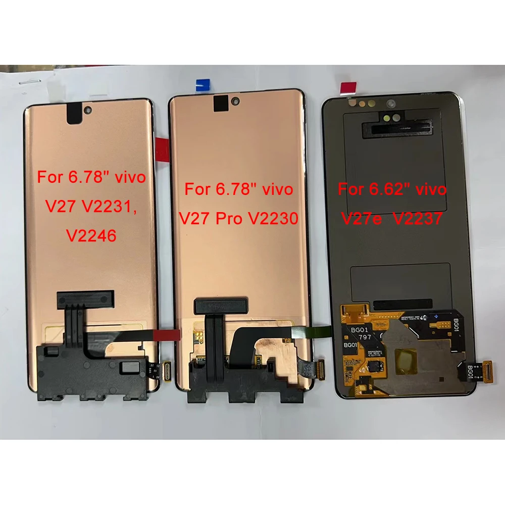 Original AMOLED For Vivo V27 Pro LCD V2230 Display Screen +Touch Panel Digitizer For Vivo V27 V2231 LCD V2246 V27e V2237 Screen