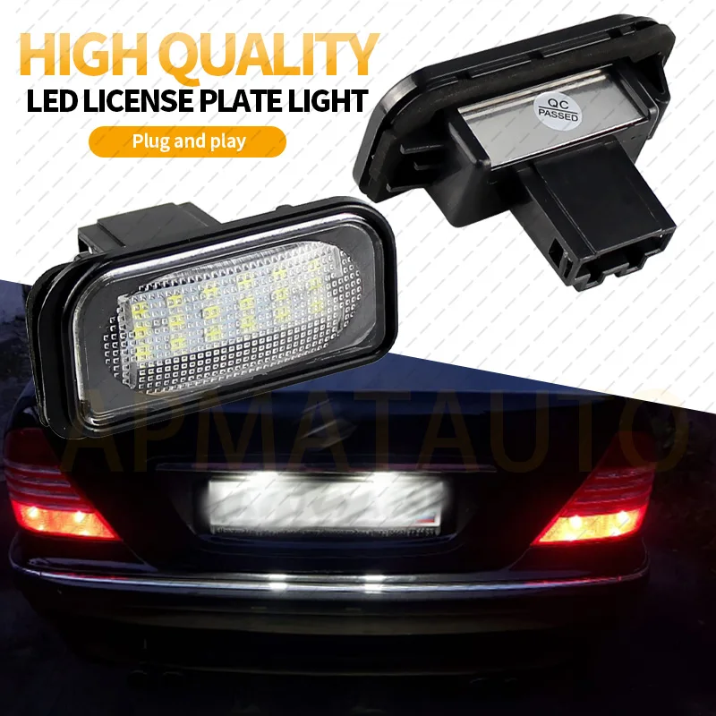 2Pcs White Led License Plate Lights For Mercedes Benz W203 4D 01-07 Car Number Plate Lamps ​For Chrysler Crossfire coupe&Cabrio