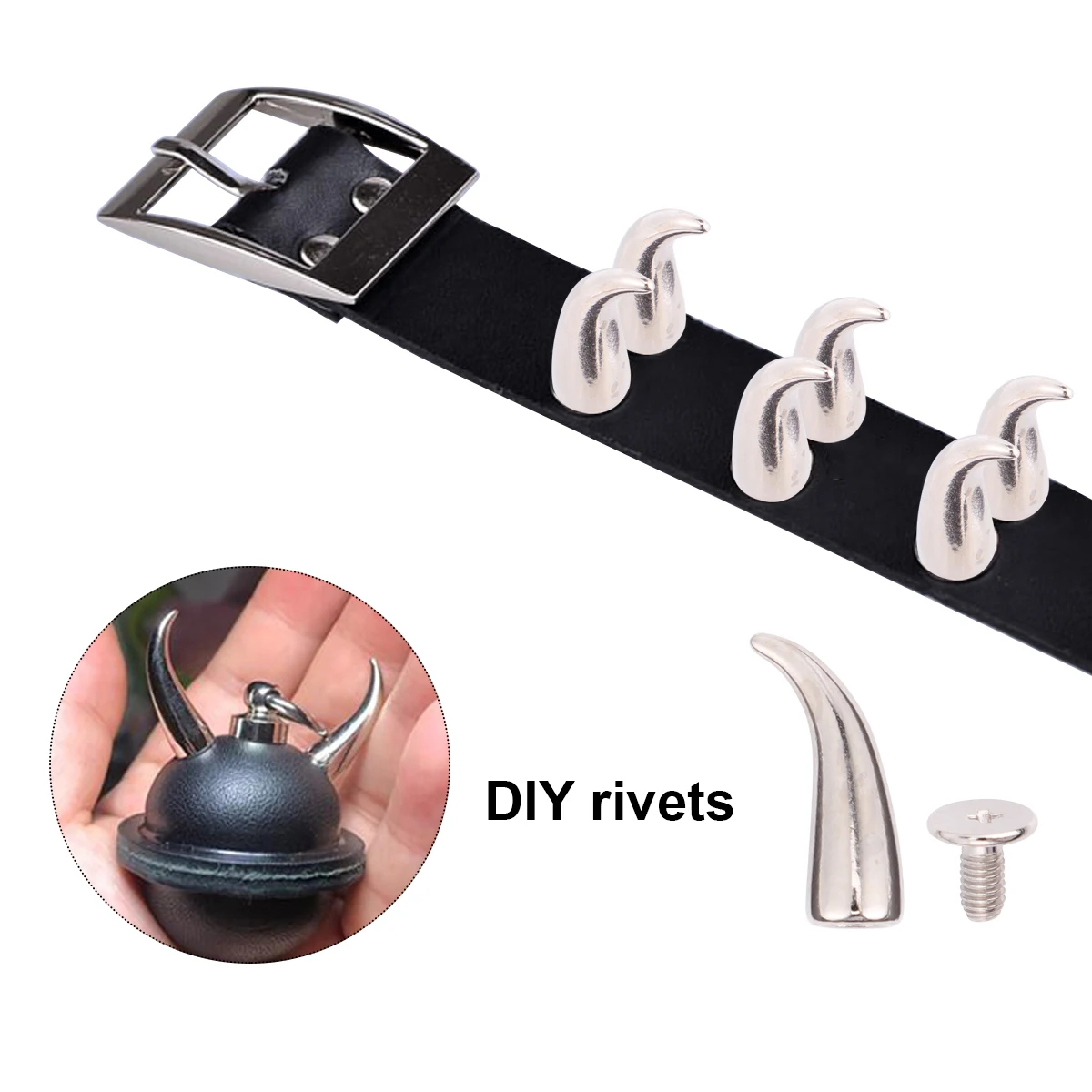 20 pcs Diy Rivets Punk Style Fashionable Metal Rivets For Bags Jeans Decor Silver 7X21Mm Peppers Shape Durable Diy Tool