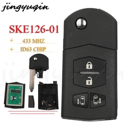 jingyuqin SKE126-01 4 Buttons Flip Car Remote Key For MAZDA 2 M2 Demio / 3 M3 Axela/ 5 M5 Premacy / 6 M6 Atenza 8 M8 MPV CX7