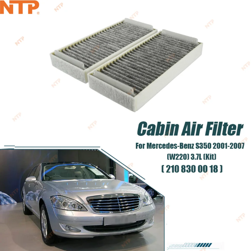 

Cabin Air Filter Intake Filter Replacement With Activated Carbon For 2001-2007 Mercedes-Benz S350 (W220) 3.7L(Kit) 210 830 00 18