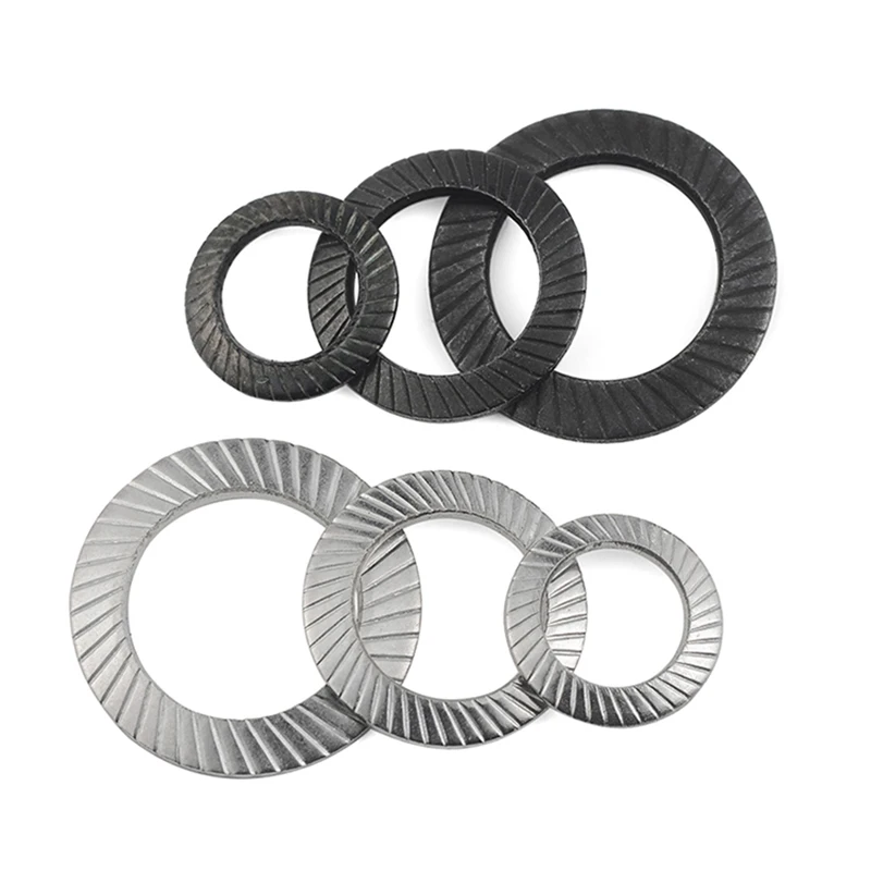 5/ 10/ 100pcs M3 M4 M5 M6 M8 M10 M12 M14- M30 304 Stainless Steel/ 65# Mn Steel Locking Washer Printing Oblique Din9250