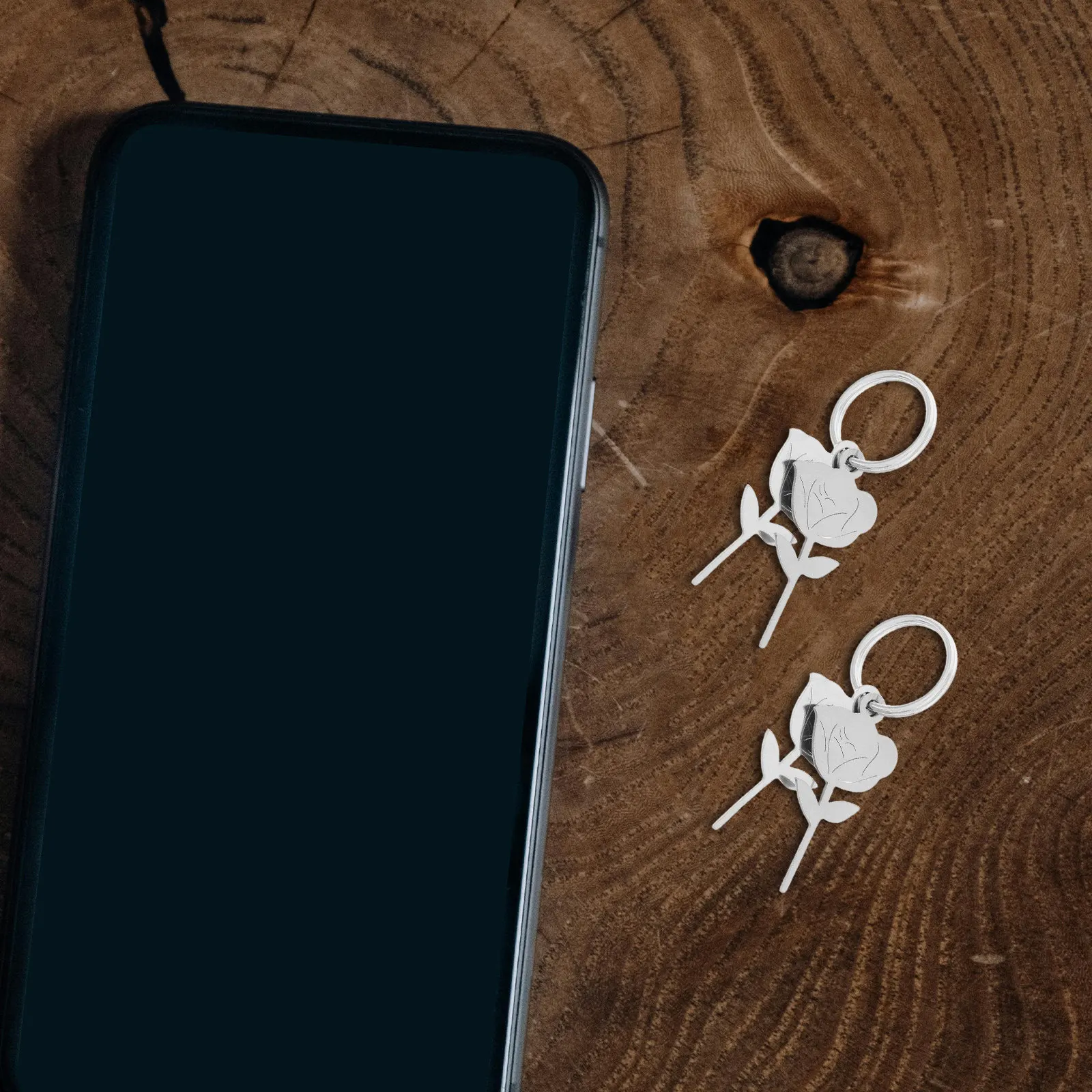 10Pcs Stainless Flower Keychain Universal Sim Card Ejector Pin Key Ring Backpack Purse Party Favor Accessory