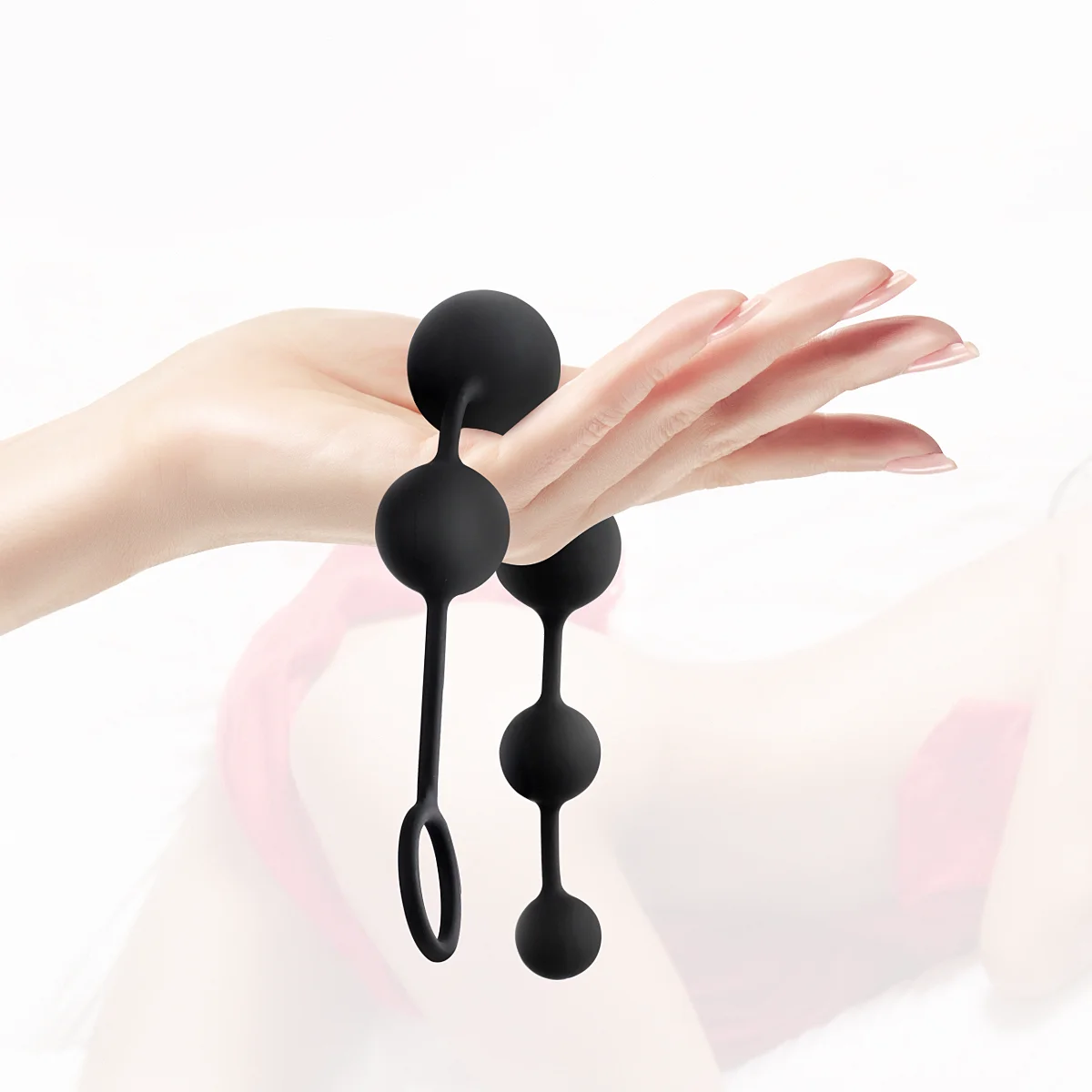 Anal Bead Silicone Butt Vaginal Plug Ring for Men Women Anal Chain with 6 Balls Adults Erotic Sex Toys Prostate Massage