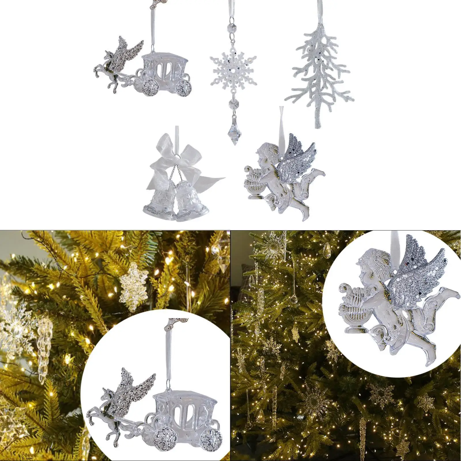 Christmas Tree Ornament Acrylic Decoration for Wedding Birthday Living Room