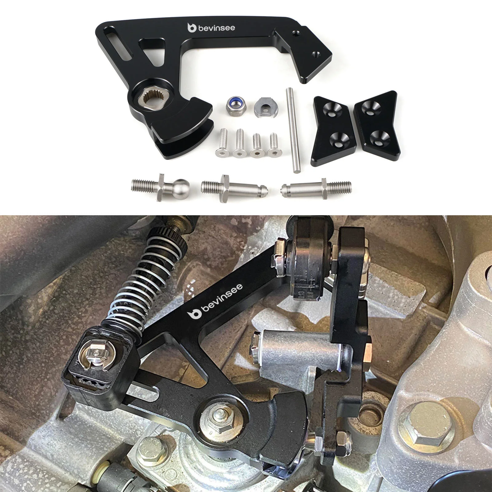

BEVINSEE Adjustable Short Shifter Arm 6-speed Manual Kit for Audi A3 S3 TT, for VW for Golf MK7 MK7.5 MK8 GTI R, for MQ350