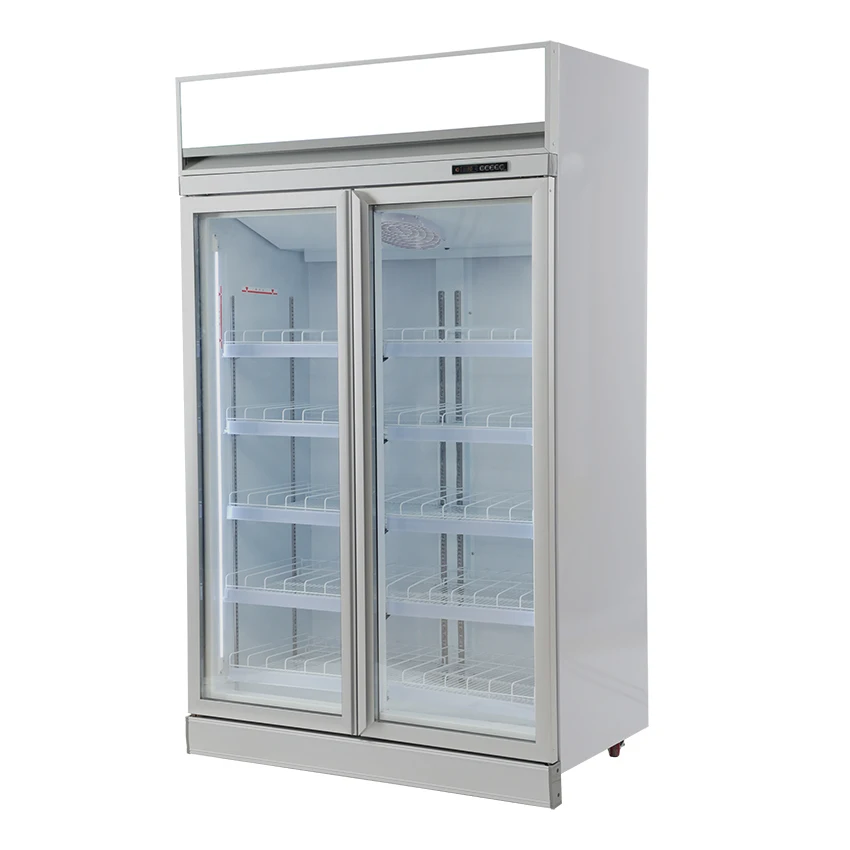 باب زجاجي ثلاجة سوبر ماركت عرض الثلاجات المشروبات التجارية البيرة الخضار الفاكهة كعكة عرض الفريزر