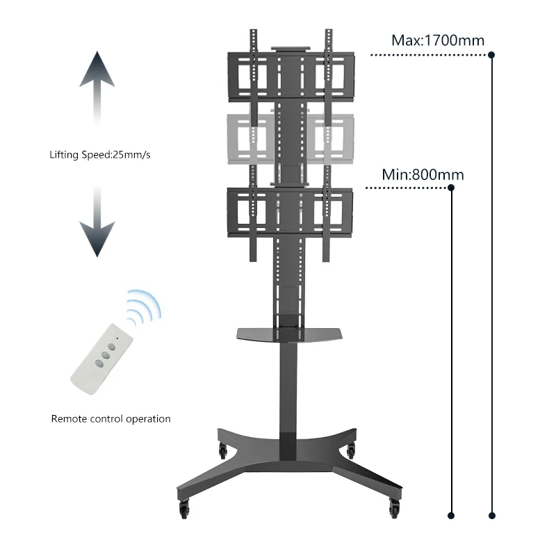 Remote Controlled TV Stand With Wheels for 42-70