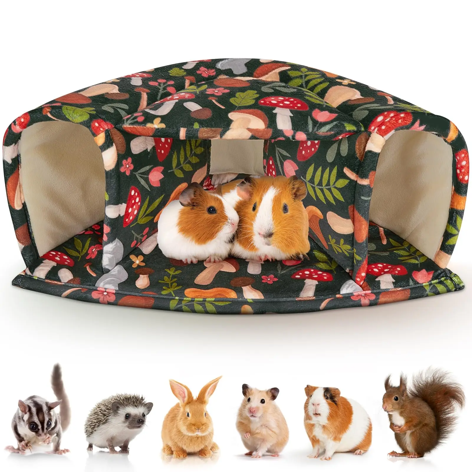 Guinea Pig Hamster Hideout Large Cozy Bed Warm House Washable Tunnel Accessories for Small Pets Hamster Chinchilla Bunny Rabbit