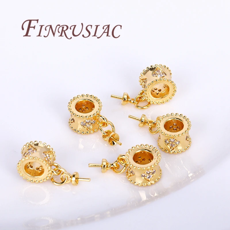 18K Real Gold Plated Pendant Charms with Pearl Pendants Mounting,DIY Necklace Bracelets Accessories,Jewelry Making Supplies