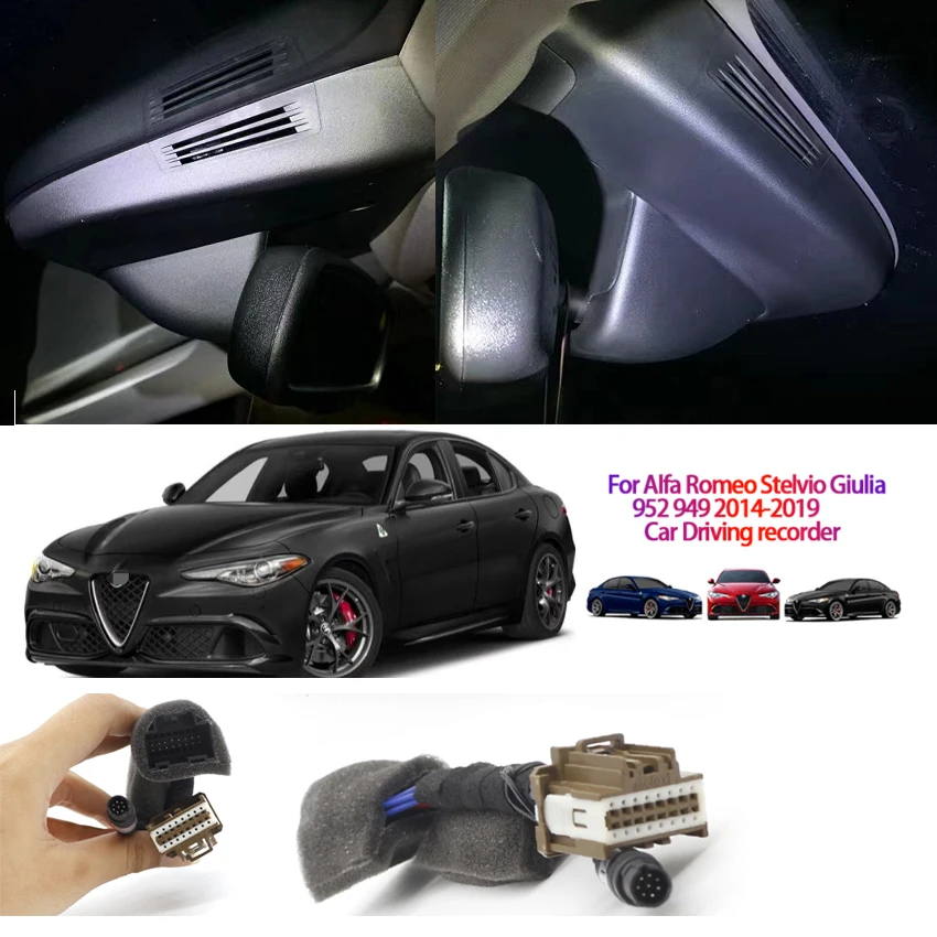 4K 2160P Easy to install Car DVR WIFI Video Recorder Dash Cam Camera For Alfa Romeo Stelvio Giulia 952 949 2014-2020 2021 2022