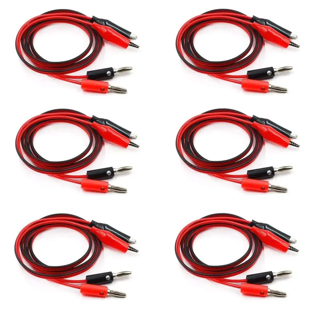 1M Alligator Cilp to  Banana Plug Test Cable Lead Connector Dual Tester Probe 40mm Crocodile Clip for Multimeter Measure Tool