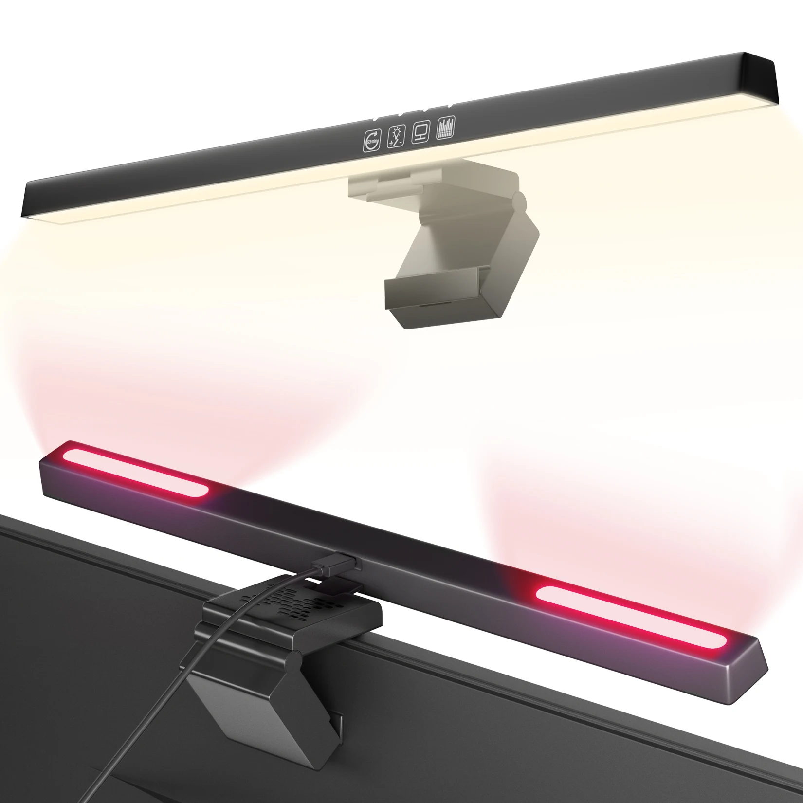 Monitor Light Bar with RGB Computer Monitor Backlight USB No Glare Monitor Lamp Led Desk Lamp with Touch Control Eye-Caring