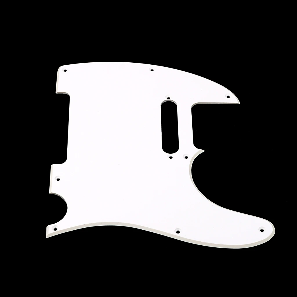 8 Holes Tele Guitar Pickguard for Telecaster Style Guitar replacement 1Ply White