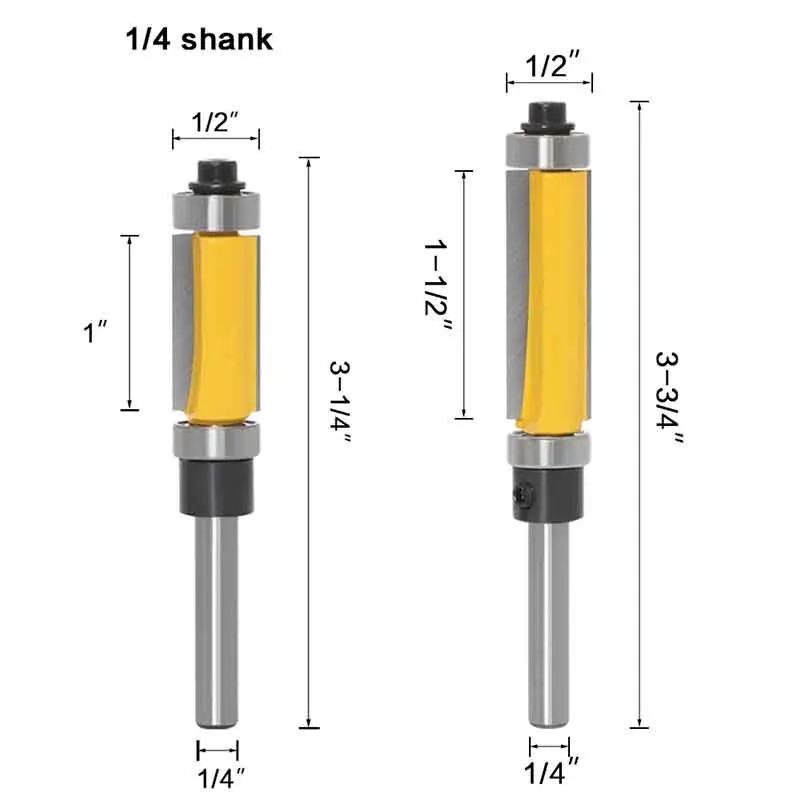 Imagem -02 - Flush Trim Router Bit Superior e Inferior Dual Bearing Bits Fresa Cnc para Madeira Carpintaria Cortadores de Corte mm 1pc