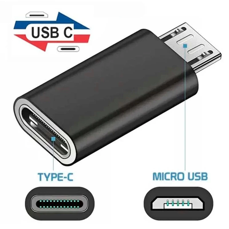 Mini USB Type C Female To Micro USB Male Charger Adapter For Xiaomi Redmi Huawei Samsung Phone Type-C Micro USB Converter