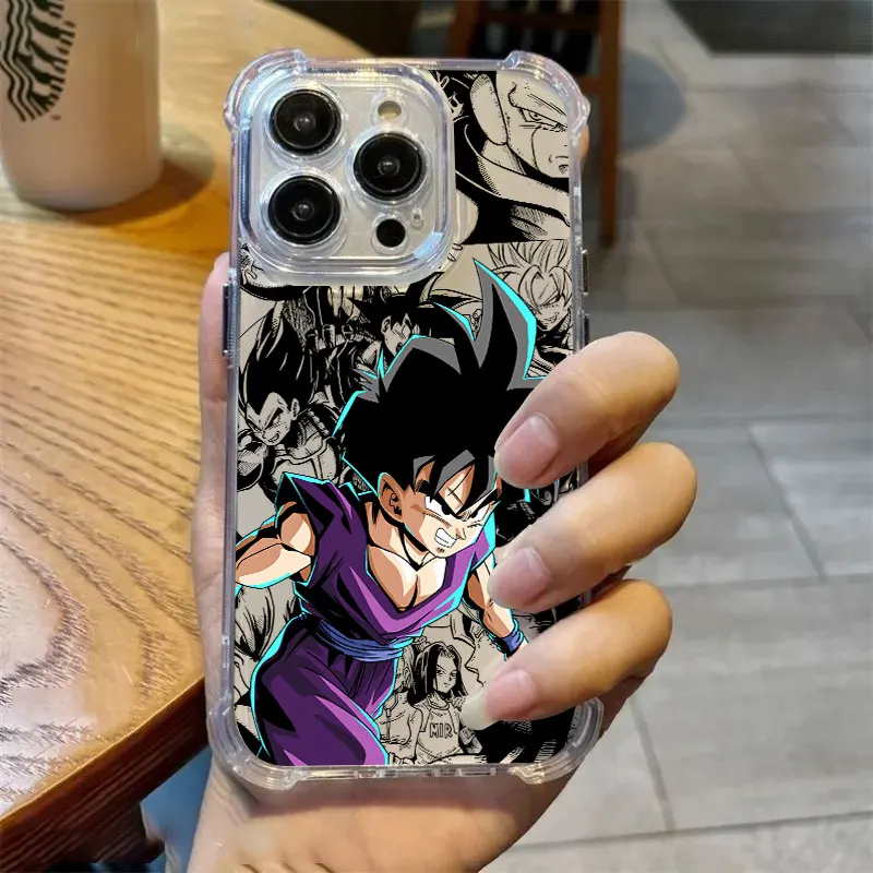 

Dragons Balls Phone Case Clear For iPhone 17 16 14 15 11 12 13 Pro Max 16E 15 16 Plus 17 Air Soft Cover Goku Gohan Vegeta Trunks
