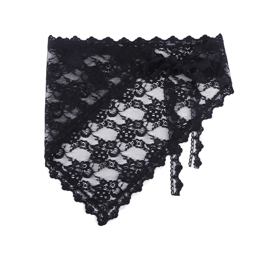 

Lace Butt Curtain Skirt with Tie Up Soft Lace Patchwork Apron Multi-Purpose Ruffles Tulle Headscarf for Daily Wear Dating School