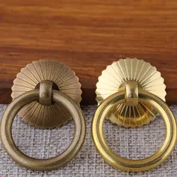 Antique Bronze Cabinet Drawer Knobs Dresser Cupboard Wardrobe Furniture Pulls Ring Handle Jewelry Box Knobs Door Knocker