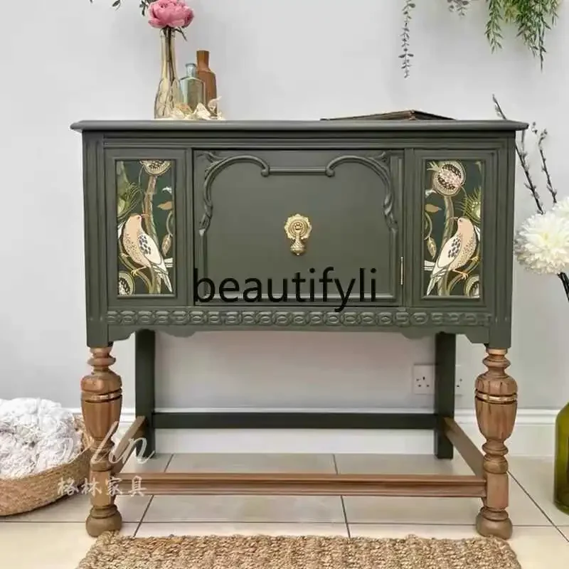 

French retro solid wood porch storage cabinet living room storage cabinet/decorative cabinet45